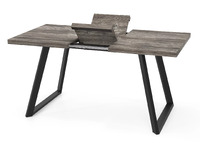 Стол Шервуд Крафт раздвижной опоры черные  декор цемент светлый 